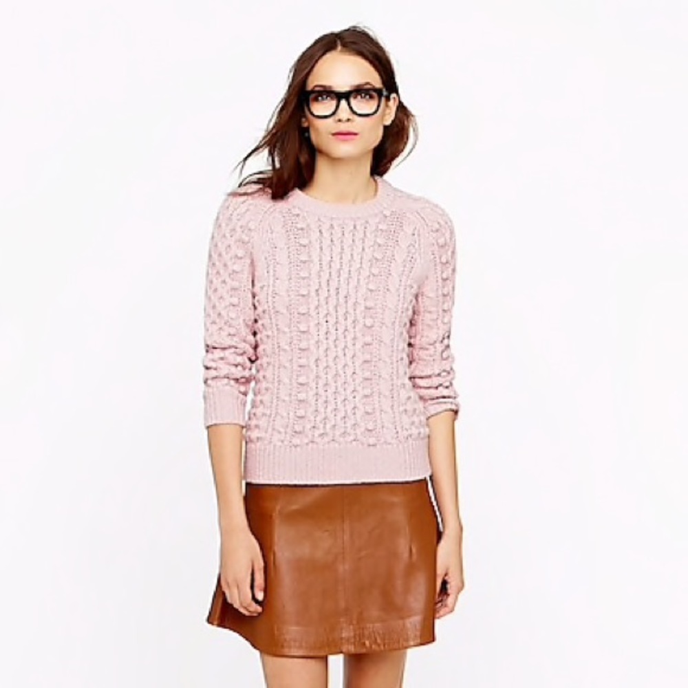 • J CREW CHUNKY CABLE KNIT SWEATER •